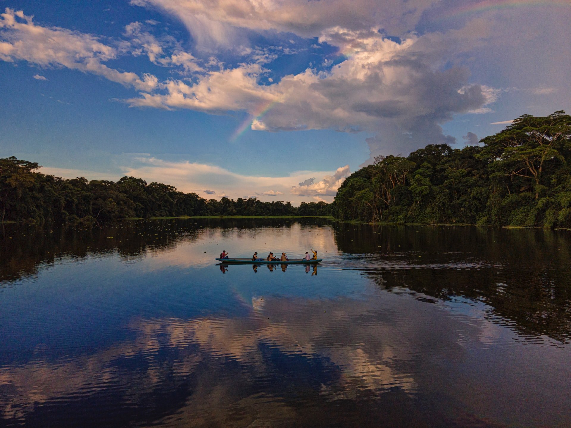 Ecuadorian Amazon rainforest and lake