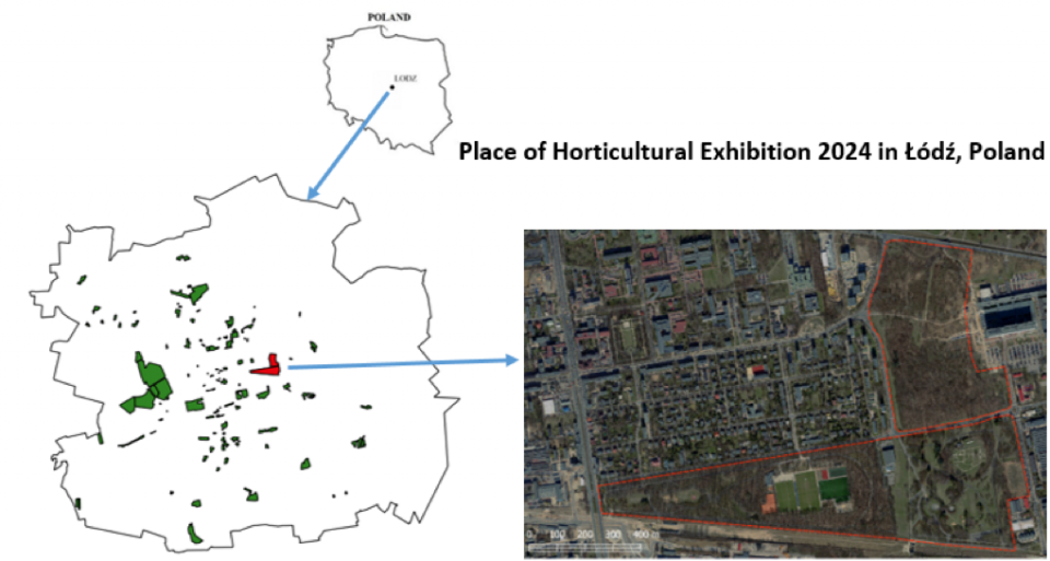 COMPLEX OF THREE PARKS FORESEEN AS A SITE OF THE INTERNATIONAL HORTICULTURAL EXHIBITION 2024, ŁÓDŹ, POLAND