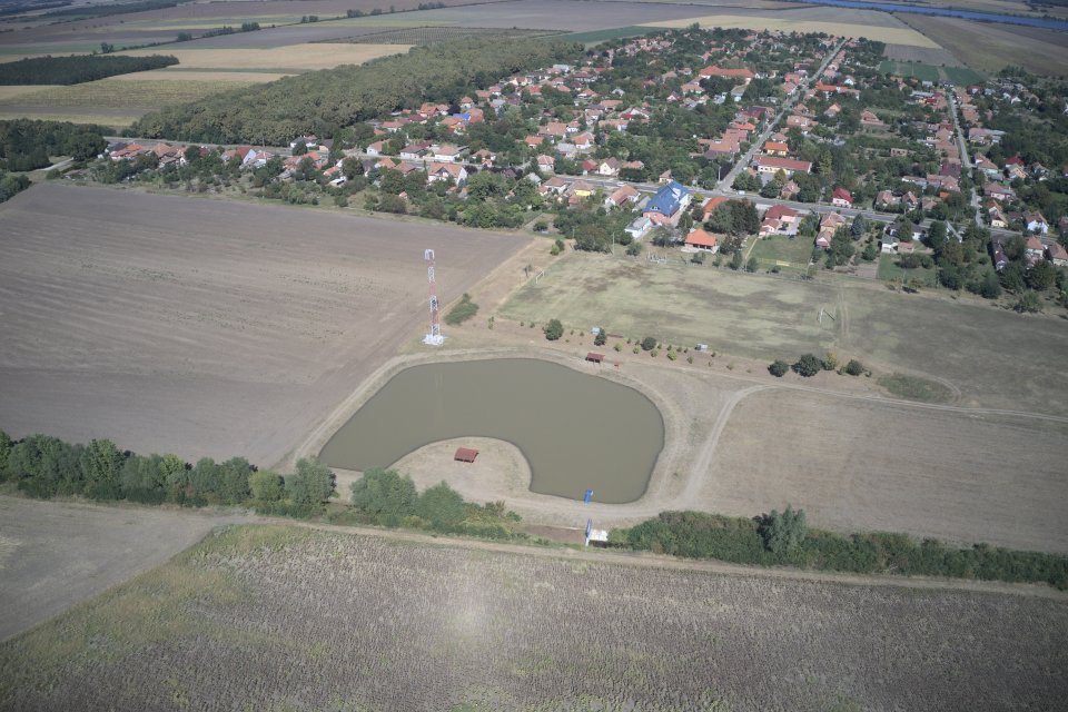 Rákócziújfalu tó madártávlatból