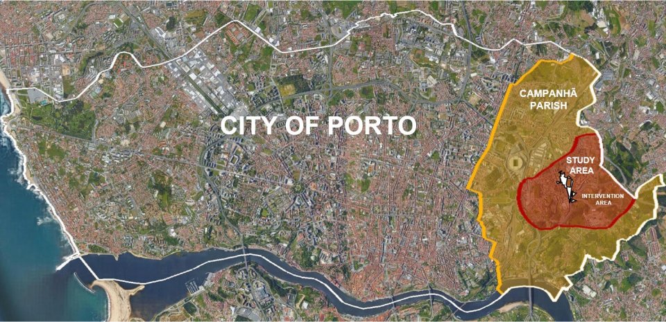 URBiNAT intervention areas. In Porto city, Campanhã parish was identified as one of the priority areas for urban regeneration aiming at a more sustainable improvement of local living conditions. This area faces severe socio-economic challenges territorial aggravated by isolation, due to lack of accessibility, safety, feeling of security and poor overall conditions of the urban space. URBiNAT intervention areas. In Porto city, Campanhã parish was identified as one of the priority areas for urban regeneration aiming at a more sustainable improvement of local living conditions. This area faces severe socio-economic challenges territorial aggravated by isolation, due to lack of accessibility, safety, feeling of security and poor overall conditions of the urban space.
